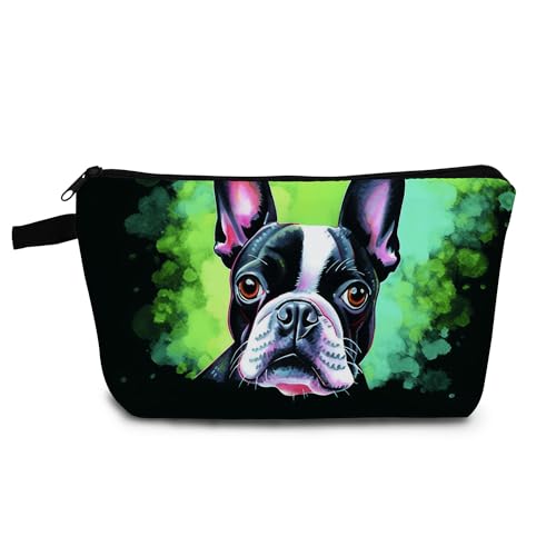 YULUENZE Boston Terrier Art Print Print Small Cosmetic Bag