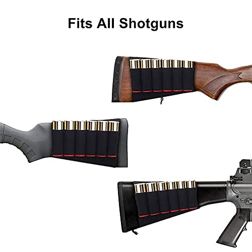 Wrumava Rifle Hunting Buttstock Shotgun Shell Holder - Tactical Pouches 8 Butt Cartridges Pouch Bag Stock Cases Fits Most Shotguns #TOP3