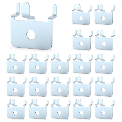 HUHOLE 20 Pack Pegboard Picture Hangers Silver Powder Coated Metal U-Shape Display Hooks Fits 1/8 and 1/4 Inch Pegboards Small Peg Board Hooks for Hanging Pictures Arts and Crafts
