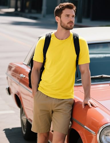 MAGCOMSEN Men's T-Shirts Short Sleeve Cotton Crew Neck Soft Breathable T Shirts Casual Plain Classic Summer Tees2