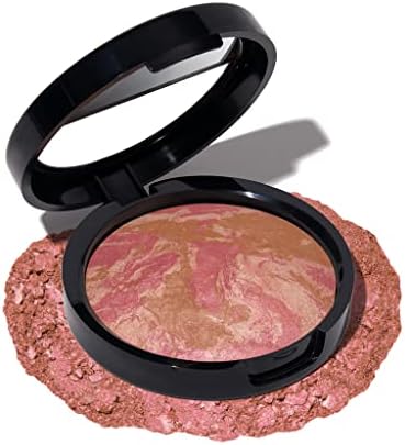 LAURA GELLER NEW YORK Baked Blush-n-Bronze Marbleized 2-in-1 Sculpting Bronzer Blush - Apricot Bronze - Contour Face with a Radiant Flush