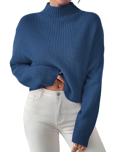 Image of Libsorge Womens Oversized Mockneck Cute Cable Knit Sweater Winter Fall 2025 Ladies Dressy Casual Lightweight Pullover Tops