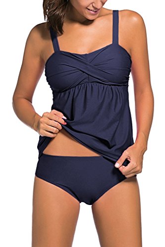 Leslady Bikini Conjuntos de Dos Piezas Beachwear Swimsuit Mujeres Tank Top Deportivo Tankini Top Bikini