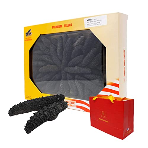 Dol Wild Caught,Sun Dried Atlantic Black Pin Sea Cucumber All Natural Nutritious,大西洋岩刺參 小黑刺海參 - In Box (Large 16Oz/Box) #TOP2