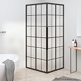 LAPOOH Douchecabine ESG gesatineerd 90 x 70 x 180 cm zwart, douchecabine, douchecabine, complete douchecabine (SPU:151862)