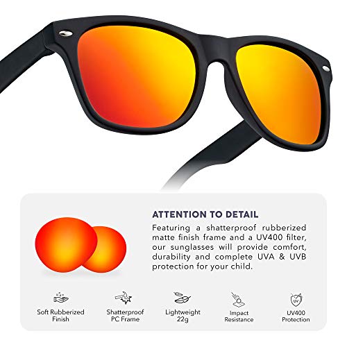 LEICO FASHION Kids Polarized Retro Sunglasses for Boys Girls Age 3-12 Shatterproof Rubberized Frame UV Protection Toddler Children Sun Glasses by LEICO FASHION - Used condition - Image 3