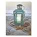 BANBERRY DESIGNS Beach Decor - LED Print with a Teal Lantern Sitting on The Beach - Seaside Setting with Shells and Starfish - Ocean Prints