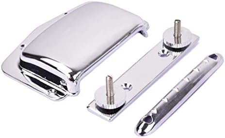 Healifty Adjustable Fixed Bridge Tailpiece for Vintage Tune O matic Electric Guitar Replacement Parts (Silver)