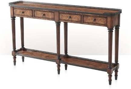 #5305-011 Burl Walnut 4 Drawer Console Sofa Table ~ New