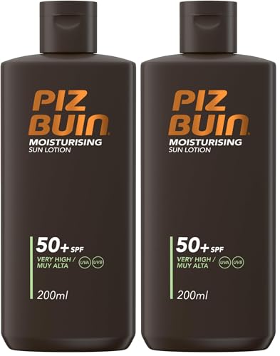 Piz Buin Moisturising Sun Lotion SPF50+, 200ml (Packaging May Vary) (Pack of 2)