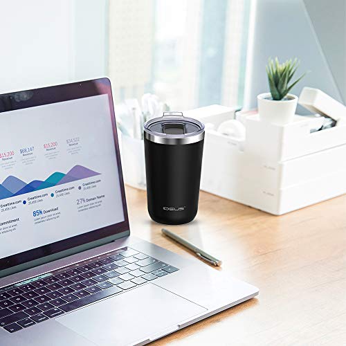 Ideus 20 Oz Tumbler, Travel Coffee Mug With Splash Proof Sliding Lid, Double Wall Stainless Steel Vacuum Insulated Coffee Mug For Home And Office, Keep Beverages Hot Or Cold, Black #TOP6