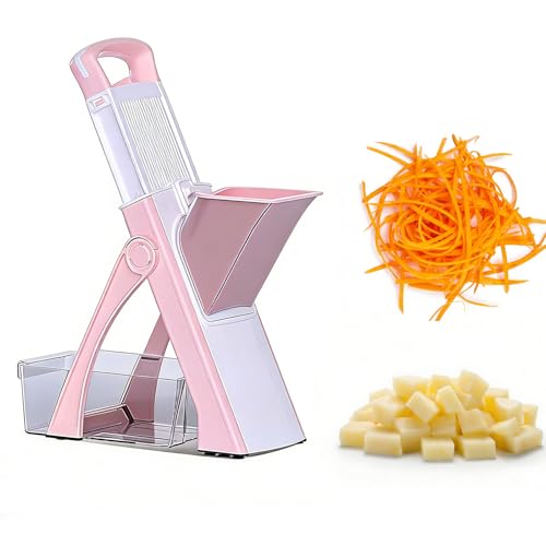 Mandolina Segura Ajustable para Cortar Verduras Rosa miniatura 1