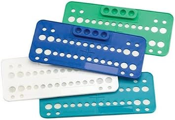 Dental Ortho Bracket Trays 25 Pcs Disposable Trays Holder with 4 Mixing Holes (Blue)