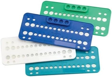 Dental Ortho Bracket Trays 25 Pcs Disposable Trays Holder with 4 Mixing Holes (Blue)