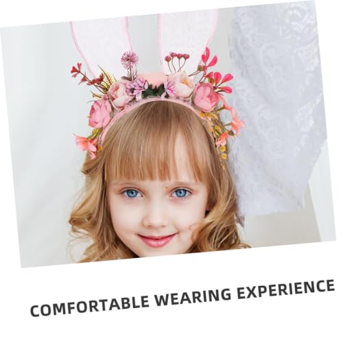 Accessoire de coiffure oreilles de lapin avec fleurs pour déguisement
