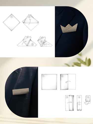 Image of Mantieqingway Cotton Handkerchiefs for Men Solid Color Pocket Square for Suit Formal Wedding Church