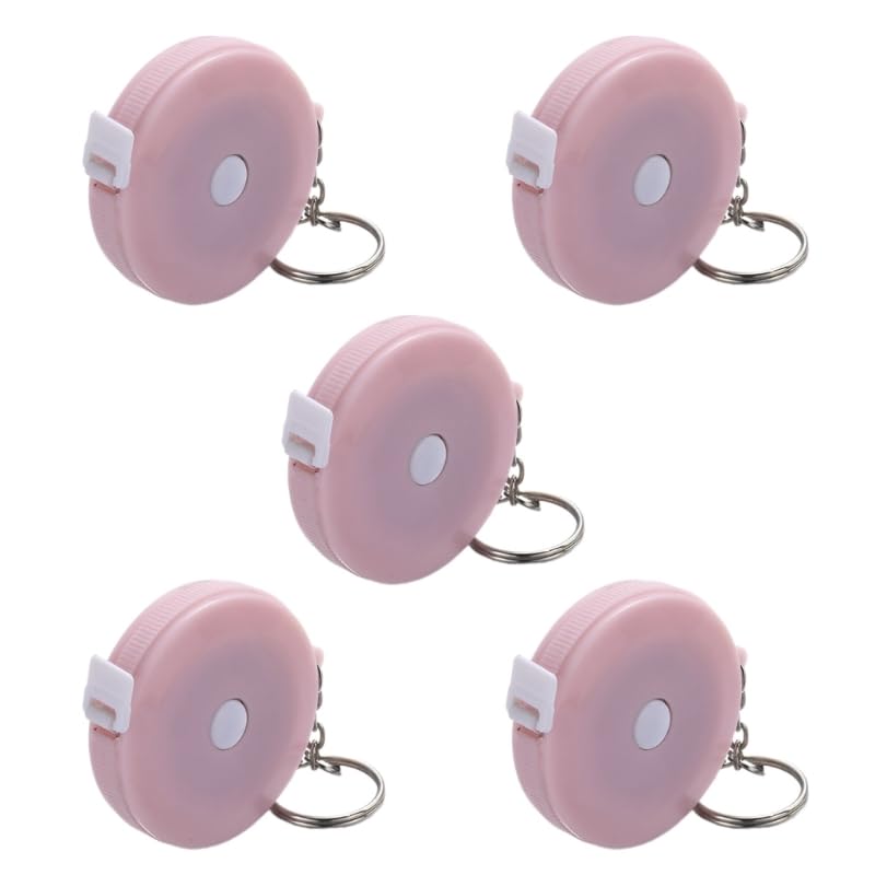 Cinta métrica retráctil de 5 uds., Cinta métrica de 150cm for medir el Cuerpo(Light Red)