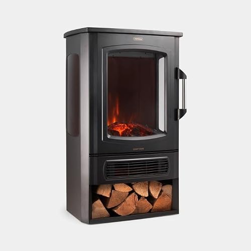 VonHaus Panoramic Stove Heater with Log Storage