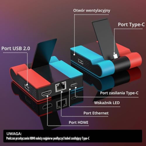 Tendak Stacja dokująca Switch, TV Dock do Nintendo Switch/Switch OLED