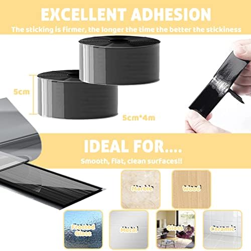 TEUVO Self-Adhesive Hook and Loop Tape for DIY, Heavy-Duty Non Slip Underlay Cushion Pads for Keep Couch Cushion in Place, Sticky Pads for Fixing and Mounting Objects, 5cm X 4M