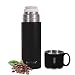 Thermos in acciaio inox, bottiglia d'acqua isolata a doppia parete da 420 ml, caffè da viaggio portatile con coperchio incorporato a tenuta stagna per uomini e donne può essere usato come (nero)