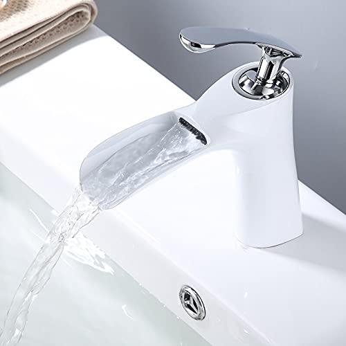 Mitigeur lavabo blanc chrome en laiton résistant pour résoudre les fuites d'eau