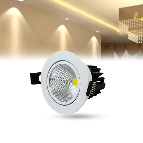 Image of D'Mak Moveble LED COB Light | Recessed LED Ceiling Light for Indoor Lighting | Warm White Color | Aluminium Body (1, 7 Watt)