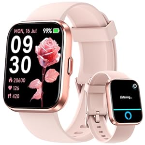 Fitpolo Smart Watches for Women Android iPhone, 1.8” Women Smartwatch with Alexa Built-in, Bluetooth Calls, IP68 Waterproof, 7 Days Battery, Heart Rate/Sleep/SpO2 Monitor, 110 Sports Mode