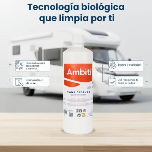 Miniatura 4 de Ambiti Limpiador Depósito De Residuos Autocaravana, Caravana, Campers Y Barcos Tank Cleaner Biológico 1l Elimina Incrustaciones De Ácido Úrico Y Malos Olores En Aguas Grises Y Negras