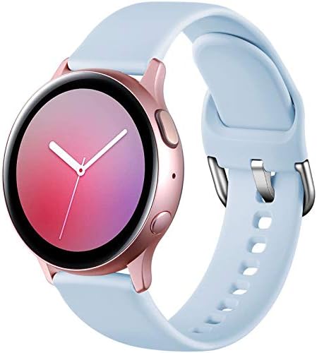 Dirrelo Sport Strap Compatible With Samsung Galaxy Watch Active 2 Strap/Galaxy Watch 4 40mm/44mm Strap, 20mm Silicone Wristband for Galaxy Watch 4 Classic/Watch 3 41mm/Garmin Vivoactive 3, Small Black