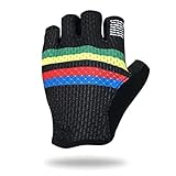 AWEAJVI Mehrzweck Atmungsaktive Radfahrenhandschuhe Rennradhandschuhe Männer Sport Halbfinger Anti Slip Fahrrad MTB Rennradhandschuhe. für Laufrad (Color : Gold, Size : L)
