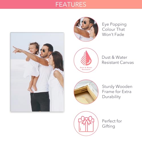 Print Maniacs Personalised Birthday Gifts for Women, Personalised Canvas with Photo, Customised Photo Canvas, Customise with Picture, Personalized Women Gifts for Birthday - Image 5