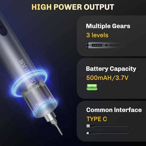 Image of 3.7V Precision Electric Screwdriver Set,50 IN 1 Small Power Magnetic Storage Mini Electric Screwdriver Cordless Set USB Charging Repair Tool Kit for Electronics Laptop Phone Camera Glasses Watch