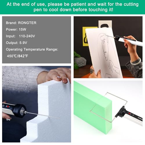 4 in 1 Hot Wire Electric Foam Cutter kit, Styrofoam Cutting Tool 15W/ 6V with Case, Heated Foam Carving Knife Kit. (Bagged White)