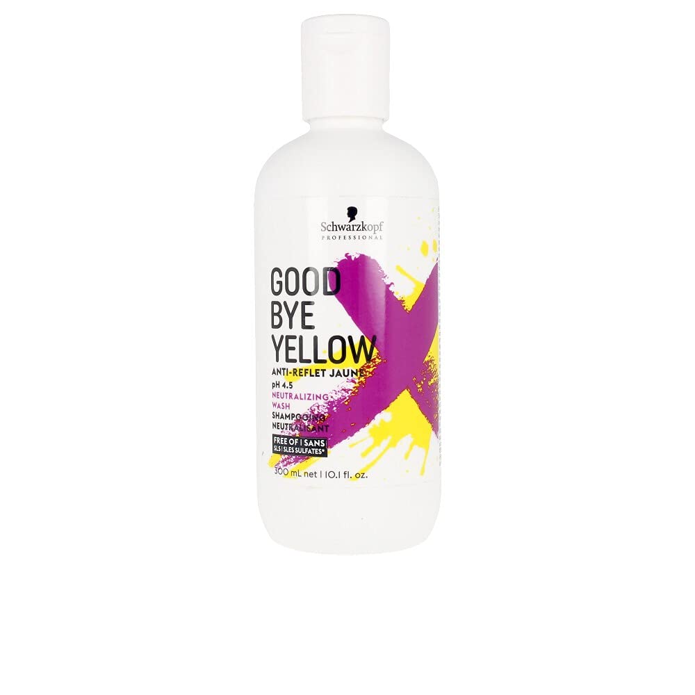 Schwarzkopf Professional Goodbye Yellow Purple Shampoo | Sulfate-Free Anti-Yellow & Neutralizing Formula for Blonde, Grey