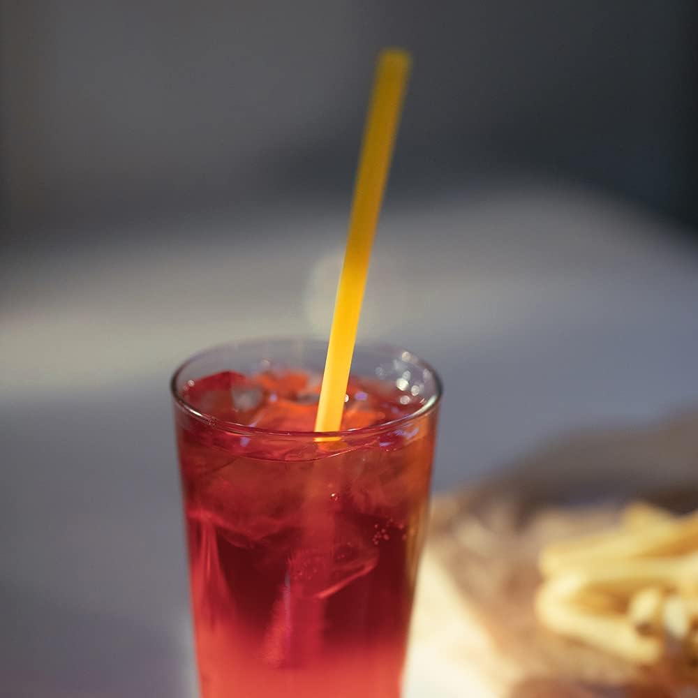 FAONIE 10 Inch Drinking Straws 250Pcs 10 Inch X 0.28 Inch (Orange)