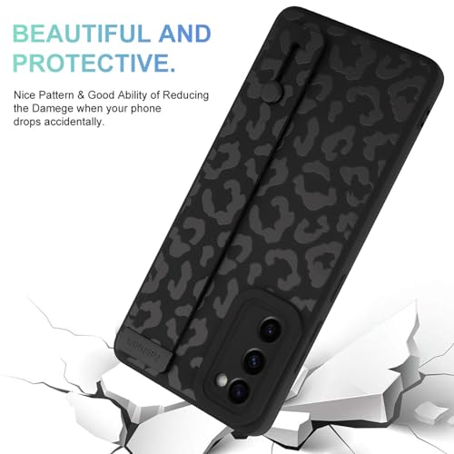 Image of Compatible with Samsung Galaxy S20 FE Case with Strap Wrist Black