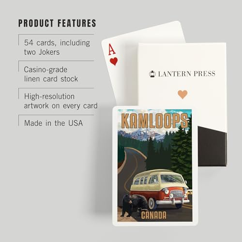 Baraja de cartas Kamloops Canadá tamaño póker 52 naipes miniatura 3