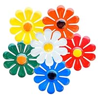 KASESSS 6 Stück Blume Wanddeko aus Metall, Dekoration für den Garten, Außenwanddekoration, Gartenzaun, zum Aufhängen für Hof, Zaun, Wohnzimmer, Schlafzimmer, bunt