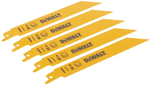 DEWALT Reciprocating Saw Blades, Straight Back, 6-Inch, 14 TPI, 5-Pack (DW4808) by DEWALT - Used condition - CA$11.96