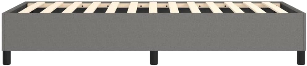 Twin Bed Frame Dark Gray Polyester Fabric with Plywood and Engineered Wood, Sturdy Platform Foundation for Mattress Support, Modern Minimalist Bedroom Furniture with Easy Assembly