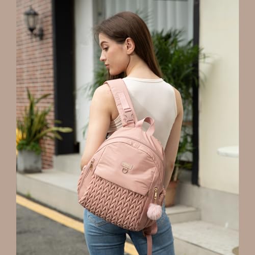 SEWBOO Diaper Bag,Newborn Baby Backpack,Waterproof and Stylish Travel Back Pack with Changing Pad for Women and Girls (Dusty Rose) - Thumbnail 7