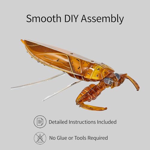 HELLOTOY 3D Acrylic Insects Puzzles DIY Bug Model Kit for Teenagers Educational Display Nature Decoration Figurine Sculpture (Giant Water Bug) — view 3