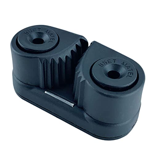 KOMBIUDA Nylon Cam Cleat 2 Row Bearing Balls Boat/Sailboat/Kayak Cam Cleat Black Easy Engagement and Quick Release Rope Clamp