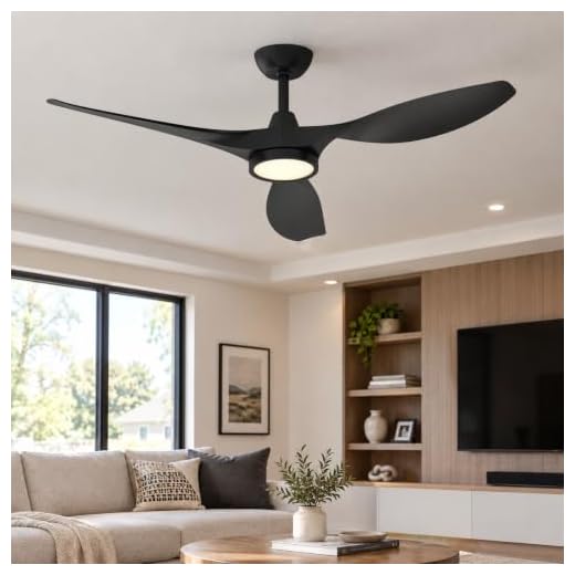 Roomratv 52 Inch Modern Ceiling Fan with Light, Dimmable, Remote Control