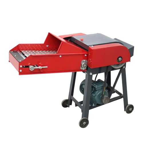 WYDDDARY Hay Crusher Grass Pulverizer 6-Blade Grass Chopper Corn Straw Cutter Pulverizer ​Crop Straw Crusher with Conveyor 500-1000KG/H 3KW 220V