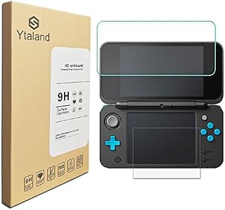 Nintendo 2DS XL Screen Protector, Top + Bottom Tempered Glass Anti-Fingerprints Thin 9H