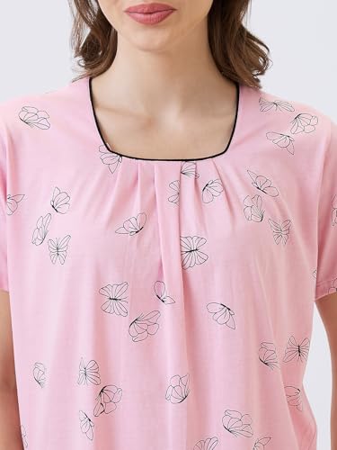 Image of AV2 Women's Cotton Printed Short Sleeve Night Suit Set | Pajama Set | Casual Night Dress for Women | Airport Look Coord Set -2128
