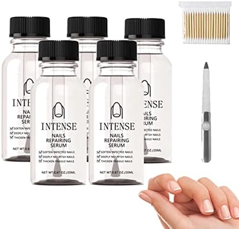NailGro Intense Nail Growth and Strengthening Serum - Natural Nail Repair Essence Serum, Nail Repair Solution for Damaged and Discolored Nails, Strengthens and Nourishes Nails (5PCS)