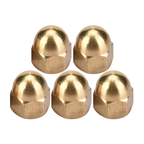 40pcs M6 Brass Acorn Nut Kit Dome Head Cap Hex Nuts Set Brass Decorative Cap Nut Vehicle Fasteners for Screws Bolts Brass Tone